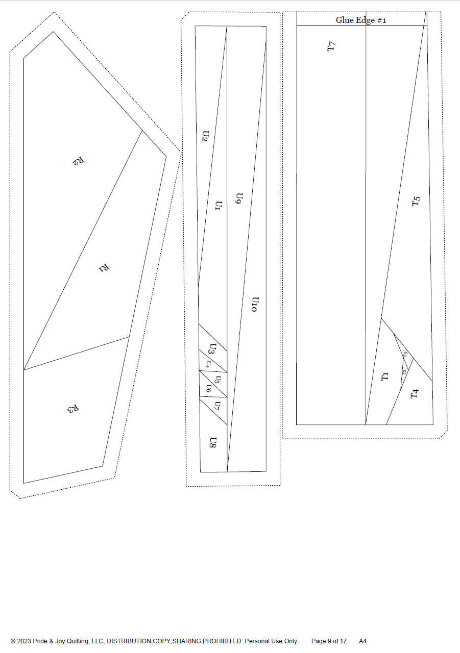 PDF (Parte 4 de 9) (Papel A4) Capturing Memories INGLATERRA, una serie de patrones de colchas con piezas de papel base