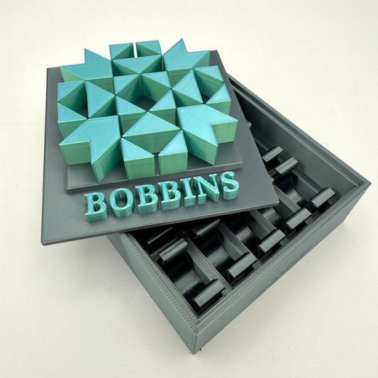 (Size: Class 15 ) (COLOR: Obsidian Gray & Dual Tone Aqua/Teal) Bobbin Box & Keepers .