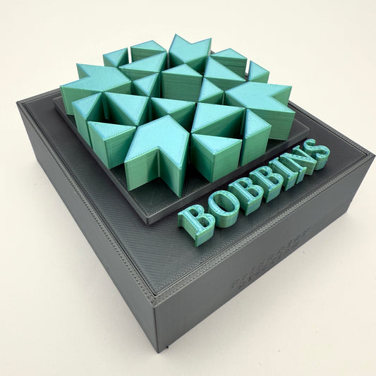 (Size: Class 15 ) (COLOR: Obsidian Gray & Dual Tone Aqua/Teal) Bobbin Box & Keepers 