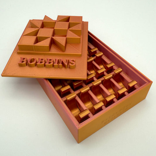 (Size: Class L ) (COLOR: Dual Tone Pink/Orange) Bobbin Box & Keepers