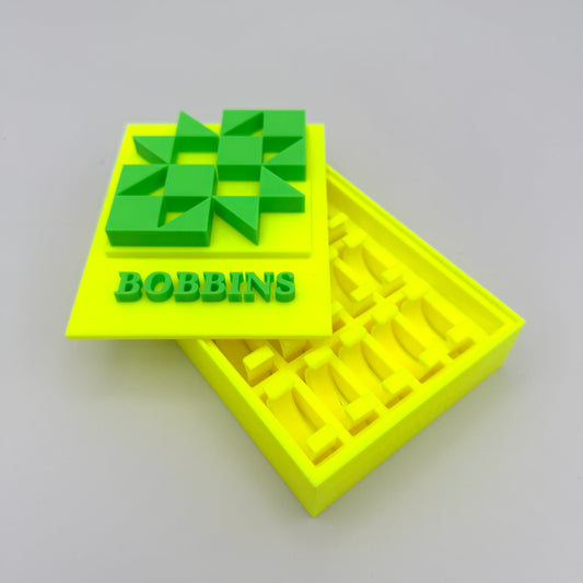 (Size: Class L ) (COLOR: NEON Yellow-Green) Bobbin Box & Keepers by Pride & Joy Quilting