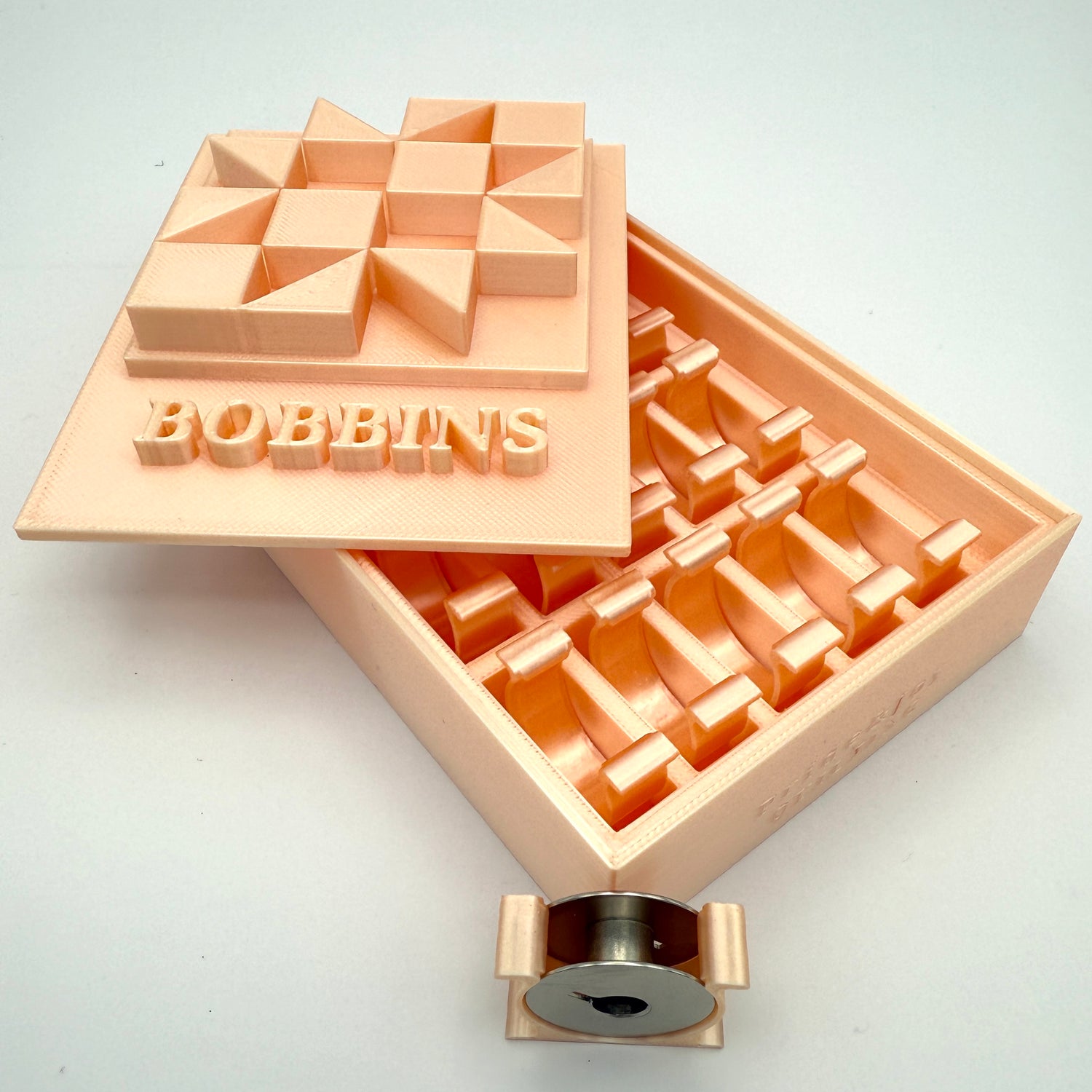 (Size: Class L ) (COLOR: Peach Morganite) Bobbin Box & Keepers