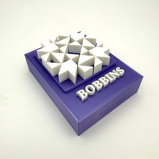 (Size: Class L ) (COLOR: Purple Amethyst & White Pearl WITH Different Top Pattern) Bobbin Box & Keepers)