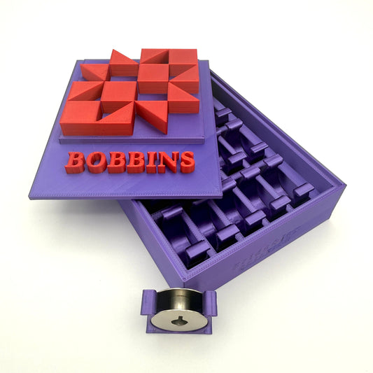 (Size: Class L ) (COLOR: Purple & Ruby Red) Bobbin Box & Keepers