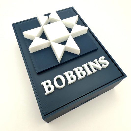 (Size: Class M ) (COLOR: Nautical Navy & Pearl WHITE) Bobbin Box & Keepers .