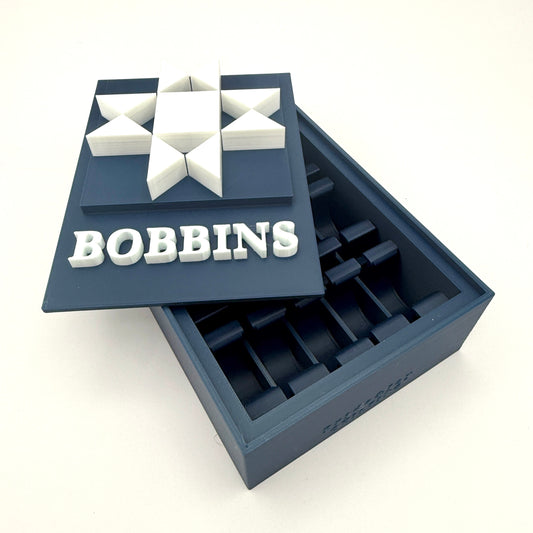 (Size: Class M ) (COLOR: Nautical Navy & Pearl WHITE) Bobbin Box & Keepers