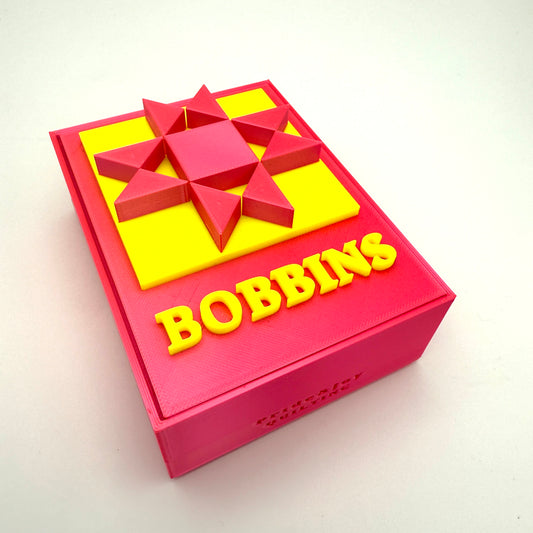(Size: Class M ) (COLOR: Neon Pink-Yellow) Bobbin Box & Keepers