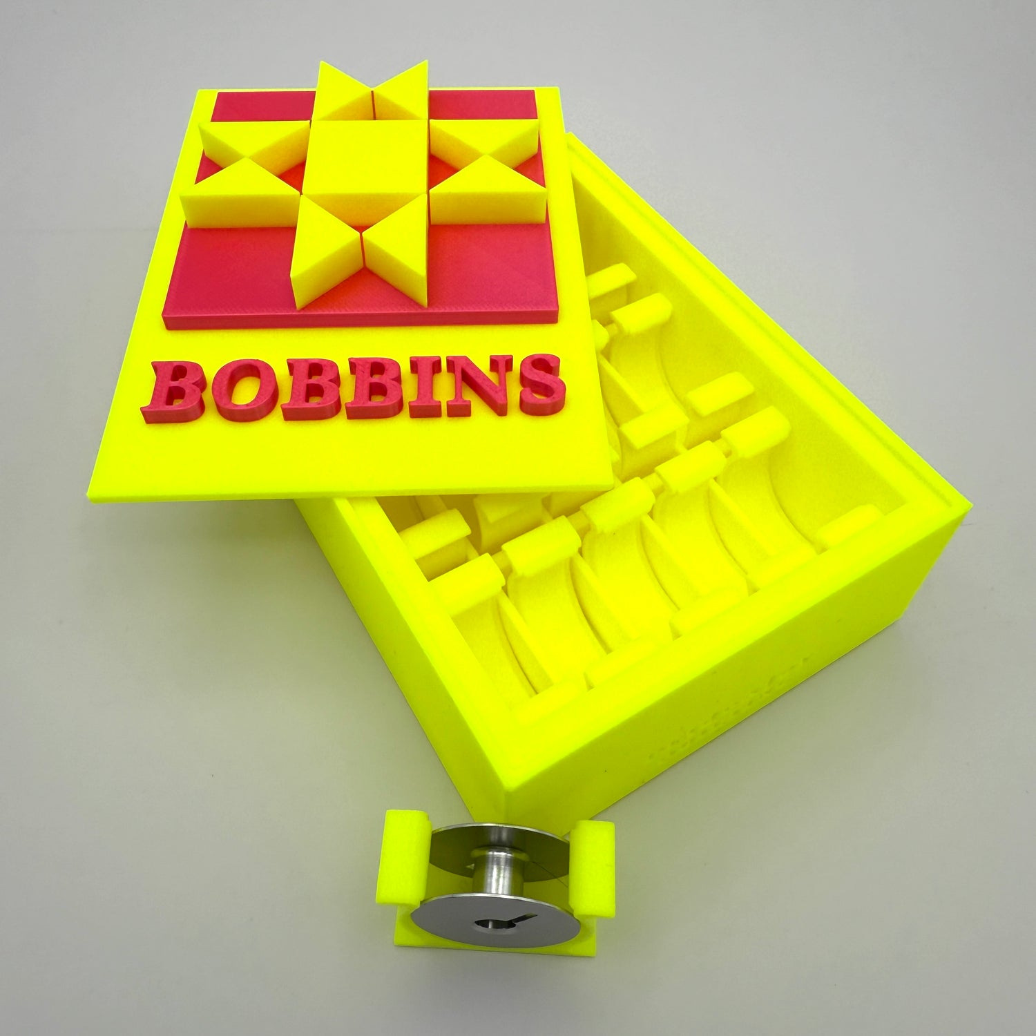 (Size: Class M ) (COLOR: Neon Yellow-Pink) Bobbin Box & Keepers...