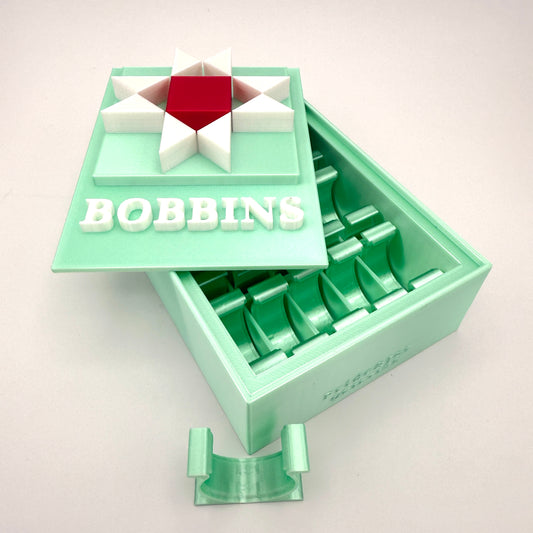 (Size: Class M ) (COLOR: Pale Mint Green, Ruby Red & Pearl WHITE) Bobbin Box & Keepers