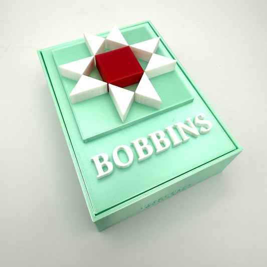 (Size: Class M ) (COLOR: Pale Mint Green, Ruby Red & Pearl WHITE) Bobbin Box & Keepers