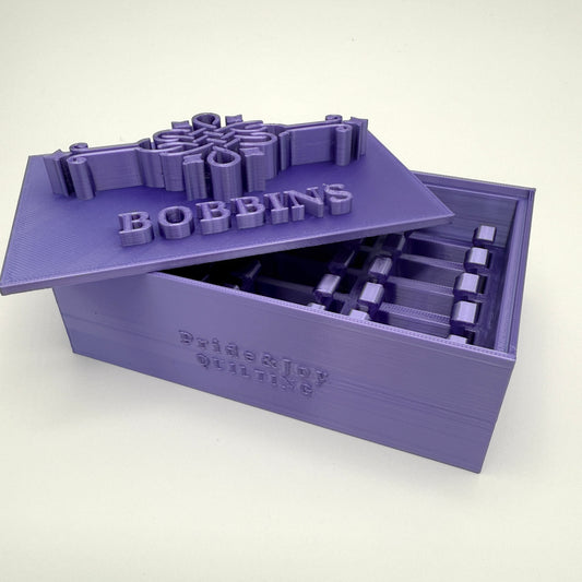 (Size: Singer Featherweight) (COLOR: Purple Amethyst ) Bobbin Box & Keepers.