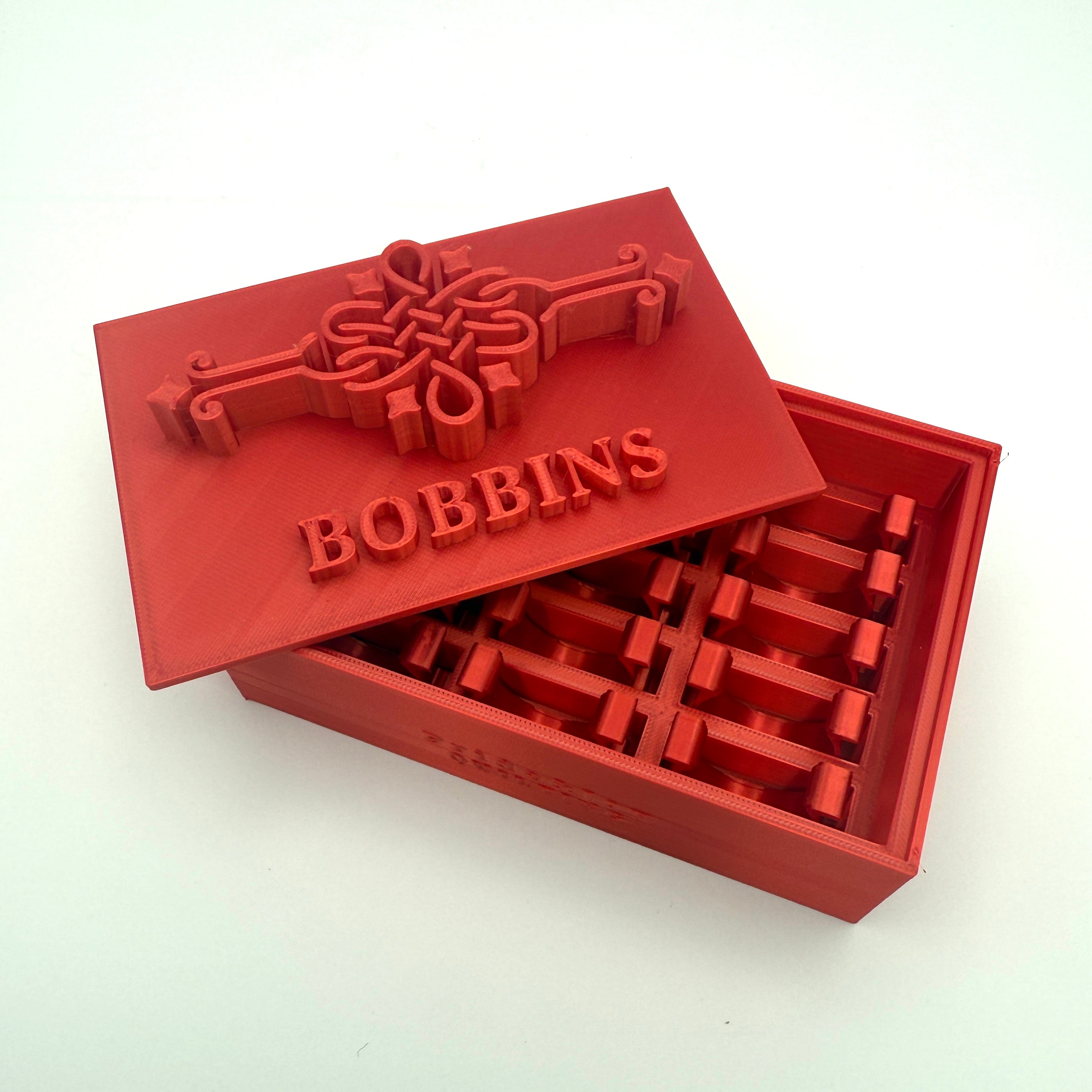 (Size: Singer Featherweight) (COLOR: RUBY RED) Bobbin Box & Keepers ...