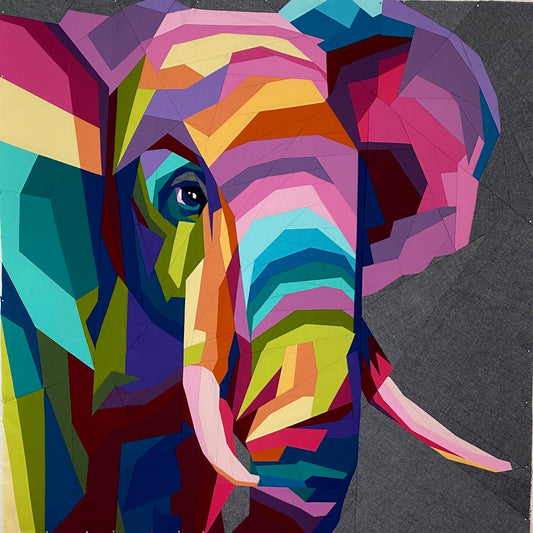 KIT DE QUILT La colcha de piezas de papel de la Fundación Elefante Matriarca