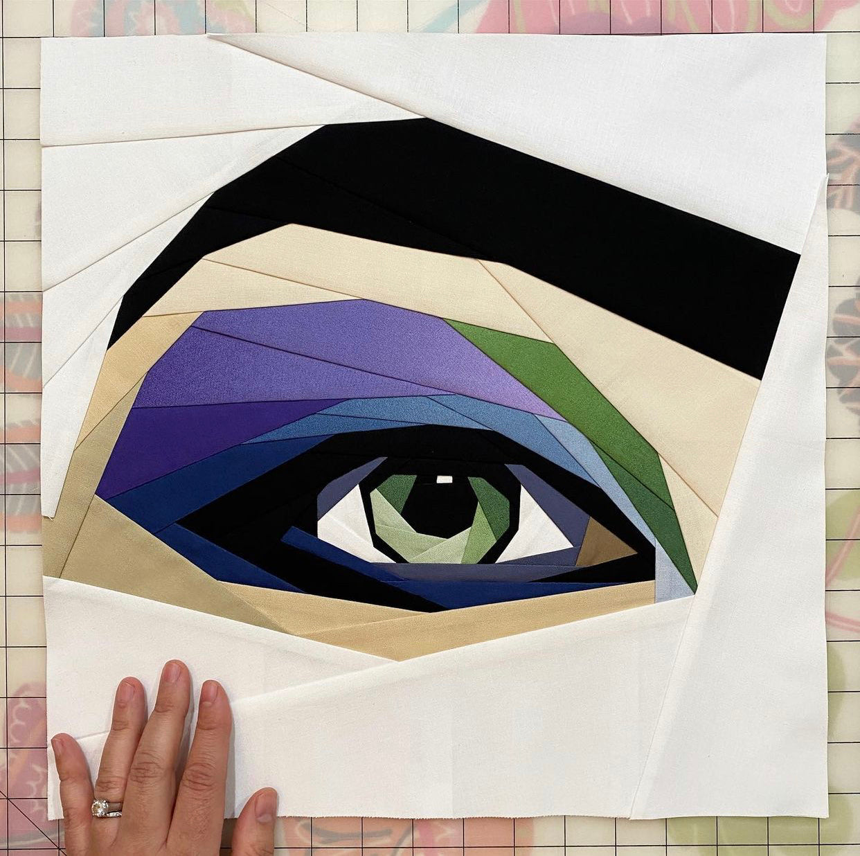 Windows into the Soul Foundation Paper Piece Quilt Pattern, Eye FPP Pattern-PDF Digital Download